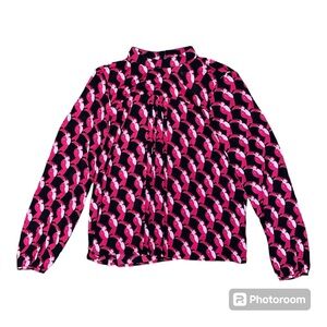 Avec Les Filles Mock Neck Long Sleeve Blouse